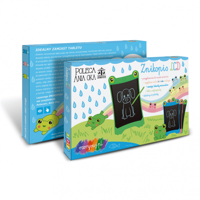 Znikopis Tablet Kolorowy LCD - Niebieska Żabka