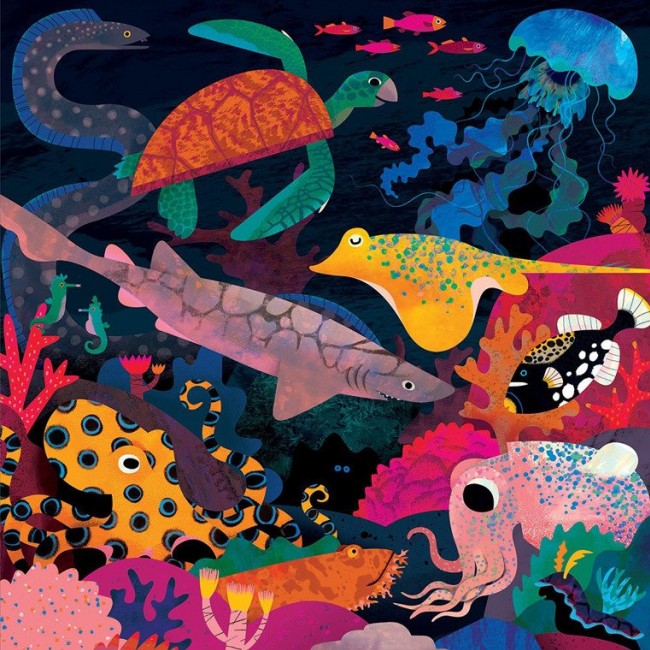 Puzzle rodzinne świecące w ciemności Mudpuppy - Ocean