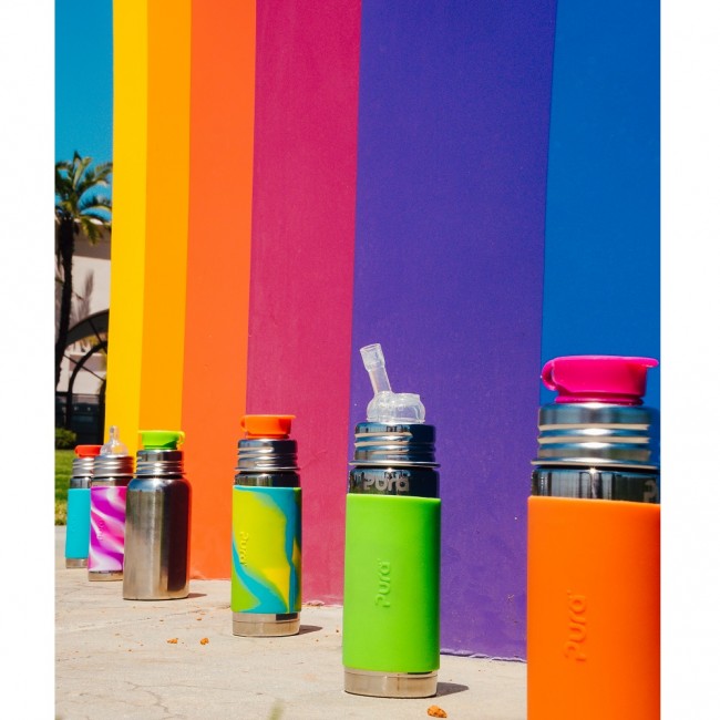 Termobutelka Pura Kiki z ustnikiem niekapkiem 260ml - pomarańczowa osłonka