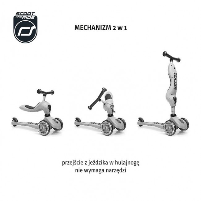 Hulajnoga i rowerek 2w1 Highwaykick SCOOTANDRIDE 1-5 lat - Blueberry