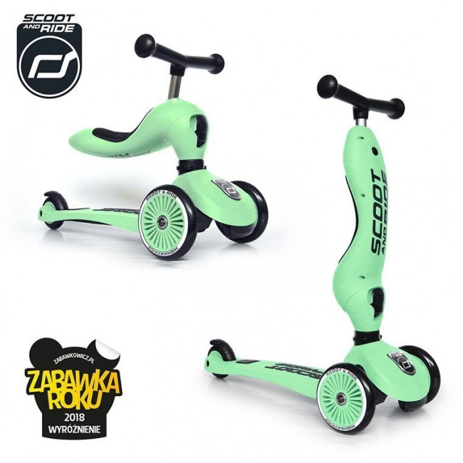 Hulajnoga i rowerek 2w1 Highwaykick SCOOTANDRIDE 1-5 lat - Kiwi