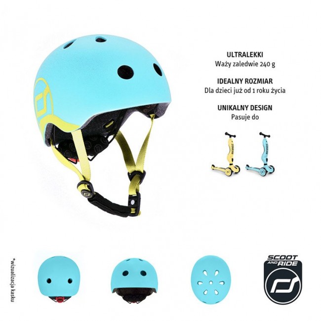 Kask dla dzieci SCOOTANDRIDE XXS-S 1-5 lat - Blueberry