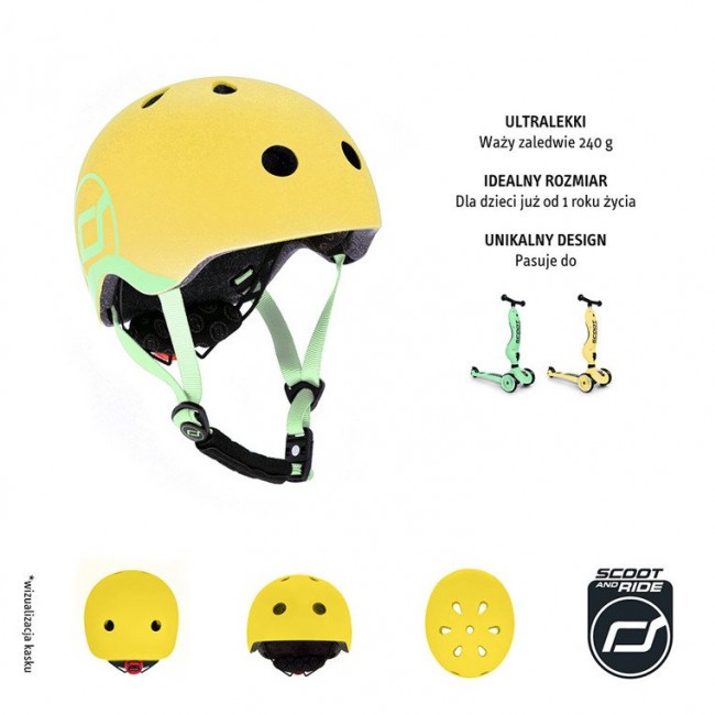 Kask dla dzieci SCOOTANDRIDE XXS-S 1-5 lat - Lemon