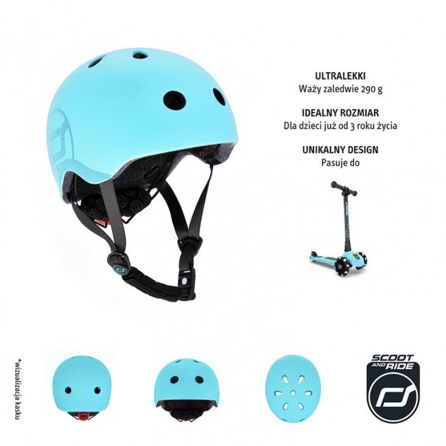 Kask dla dzieci SCOOTANDRIDE S-M 3+ - Blueberry