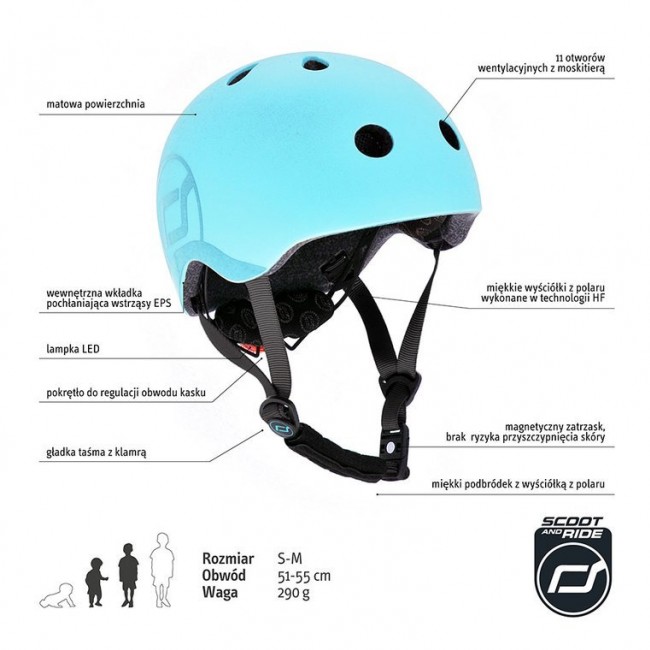Kask dla dzieci SCOOTANDRIDE S-M 3+ - Blueberry