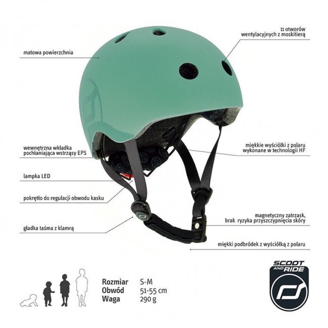 Kask dla dzieci SCOOTANDRIDE 3+ S-M - Forest