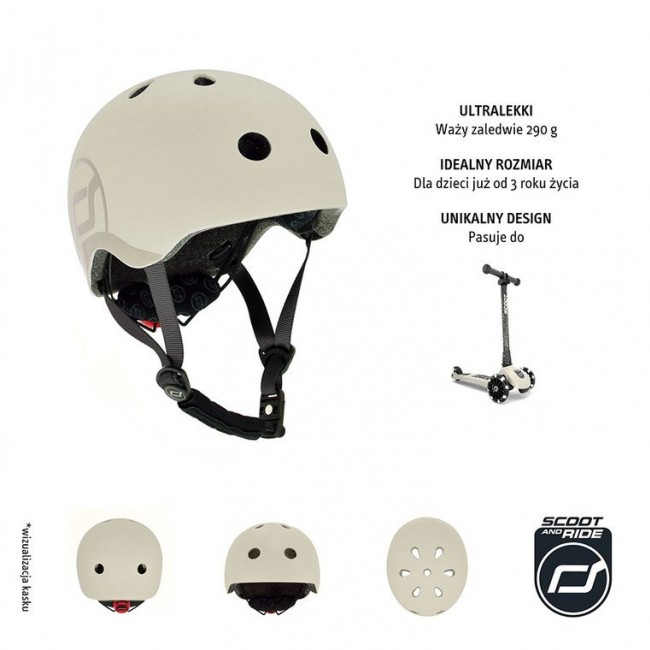 Kask dla dzieci SCOOTANDRIDE 3+ S-M - Ash