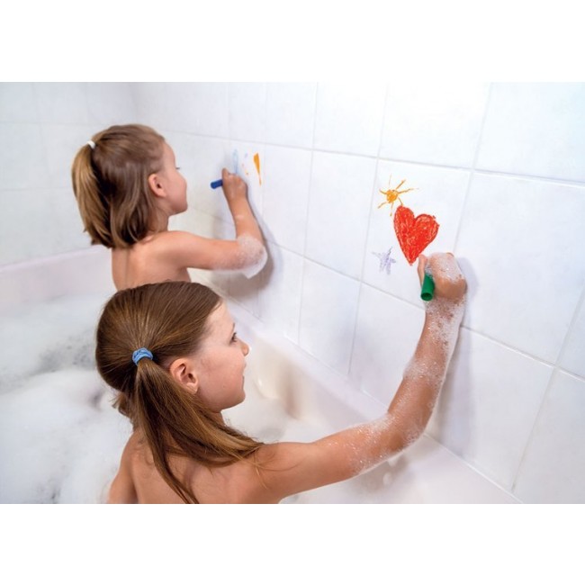 Kredki do kąpieli 6 kolorów z gąbką Janod