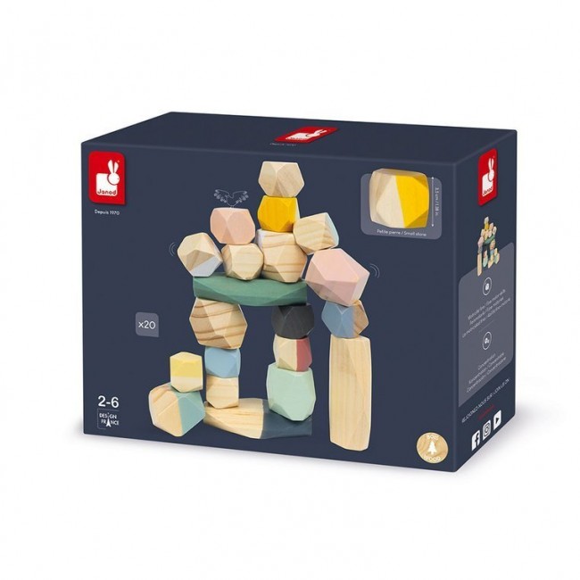 Drewniane kamyki Sweet Cocoon 20 el. Janod