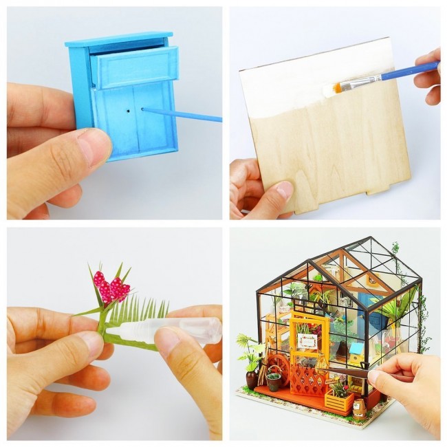 Składany Malowany Model Robotime - Mini Szklarnia