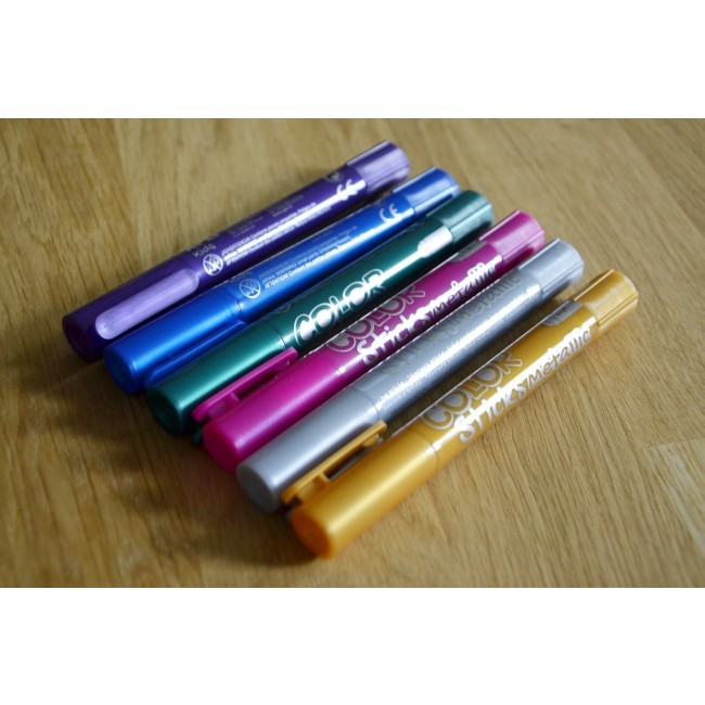 Farby w kredce metaliczne Apli Kids - 6 kolorów