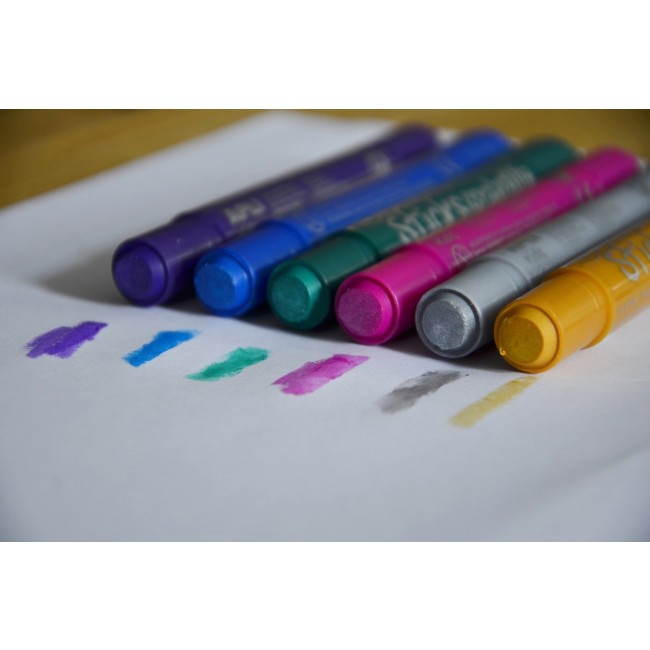 Farby w kredce metaliczne Apli Kids - 6 kolorów