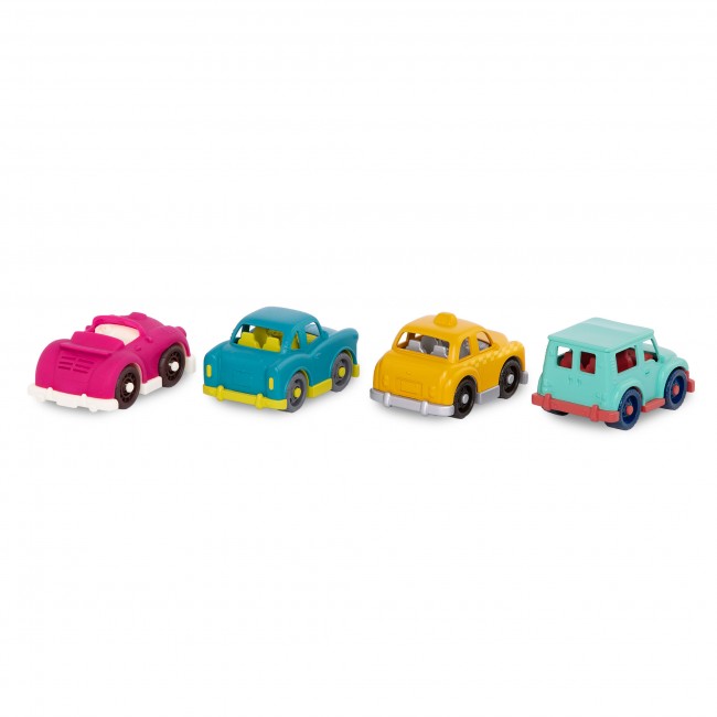 Zestaw 4 małych autek Wonder Wheels Battat - Z kabrioletem