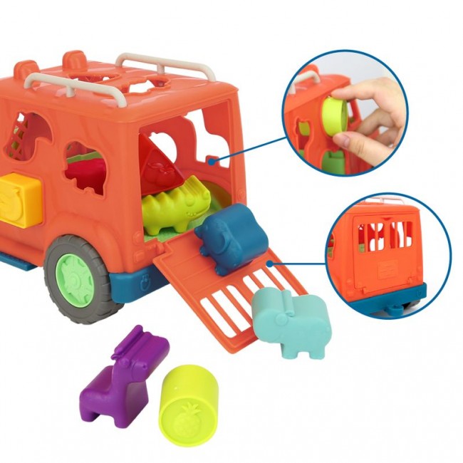 Ciężarówka Safari - z klockami sorterami Wonder Wheels Battat