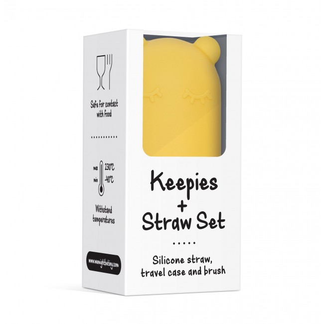 Silikonowa słomka w etui We Might Be Tiny - Grey