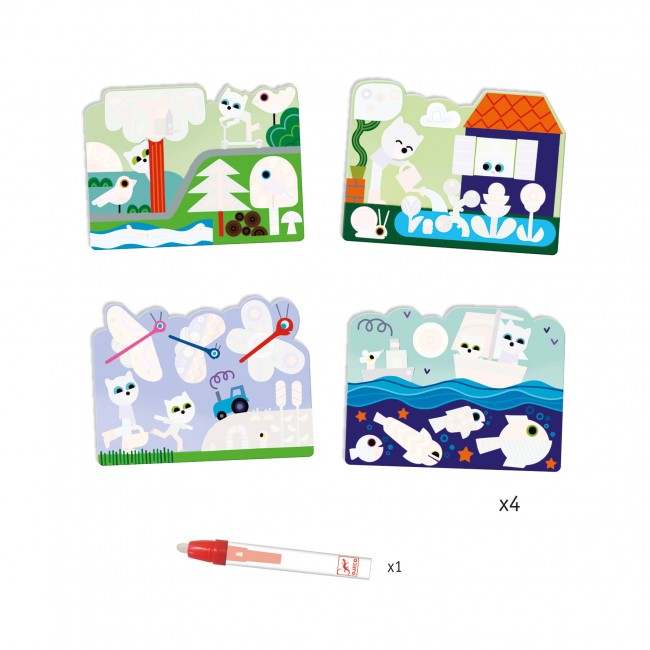 Wodne kolorowanki Djeco - Ukryte w ogrodzie