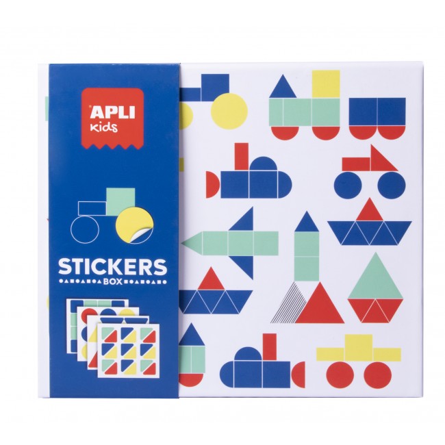 Zestaw z naklejkami geometrycznymi Apli Kids - Pojazdy