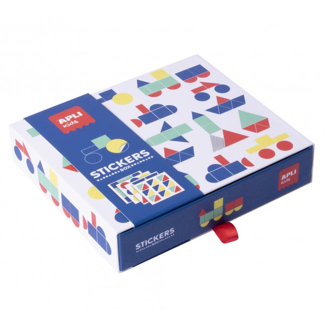Zestaw z naklejkami geometrycznymi Apli Kids - Pojazdy