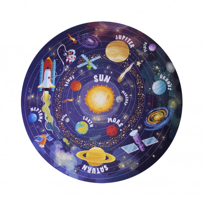 Puzzle okrągłe w tubie Apli Kids - Układ Słoneczny 5+