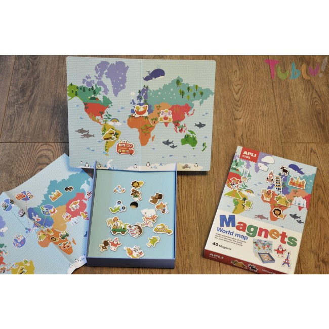 Magnetyczna układanka Apli Kids - Mapa świata