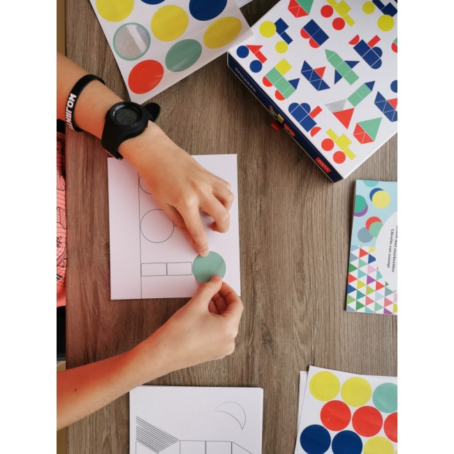 Zestaw z naklejkami geometrycznymi Apli Kids - Pojazdy
