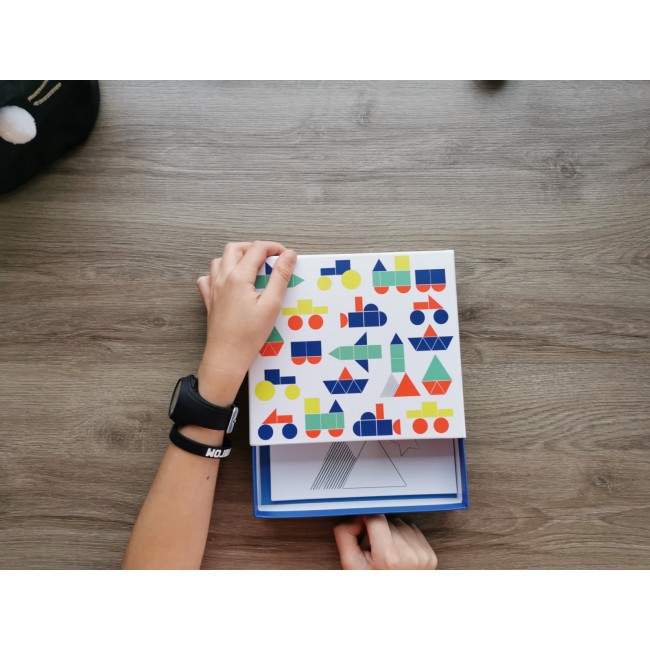 Zestaw z naklejkami geometrycznymi Apli Kids - Pojazdy