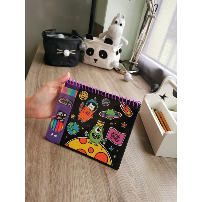 Aksamitna kolorowanka z markerami Apli Kids
