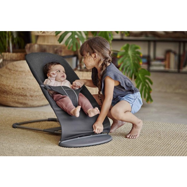 Leżaczek BABYBJORN BLISS 3D Jersey - Szaro-czarny