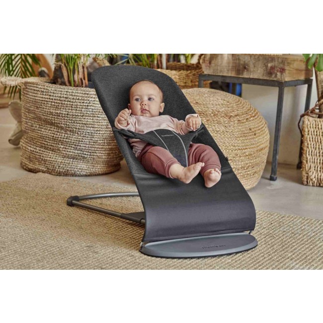 Leżaczek BABYBJORN BLISS 3D Jersey - Szaro-czarny