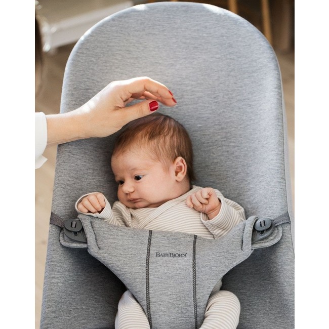 Leżaczek BABYBJORN BLISS 3D - Jasny Szary Jersey