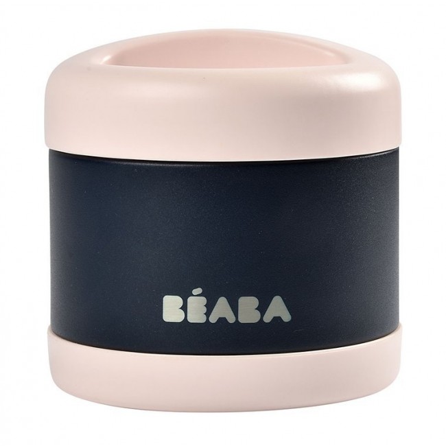 Pojemnik - termos obiadowy ze stali nierdzewnej 500 ml Beaba - light pink/night blue