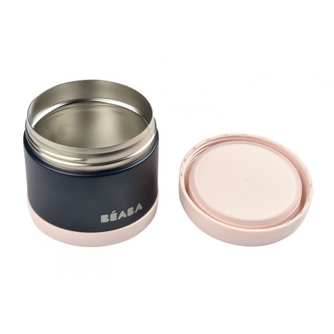 Pojemnik - termos obiadowy ze stali nierdzewnej 500 ml Beaba - light pink/night blue