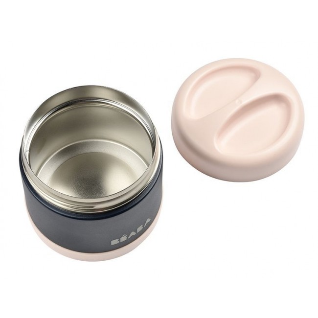Pojemnik - termos obiadowy ze stali nierdzewnej 500 ml Beaba - light pink/night blue