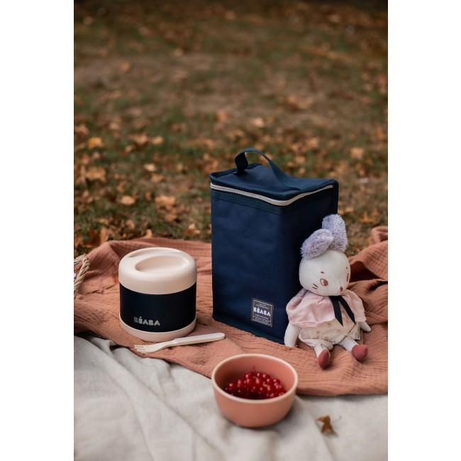 Pojemnik - termos obiadowy ze stali nierdzewnej 500 ml Beaba - light pink/night blue