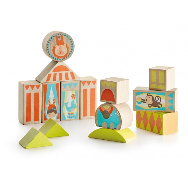 Drewniane klocki z woreczkiem Apli Kids - Cyrk