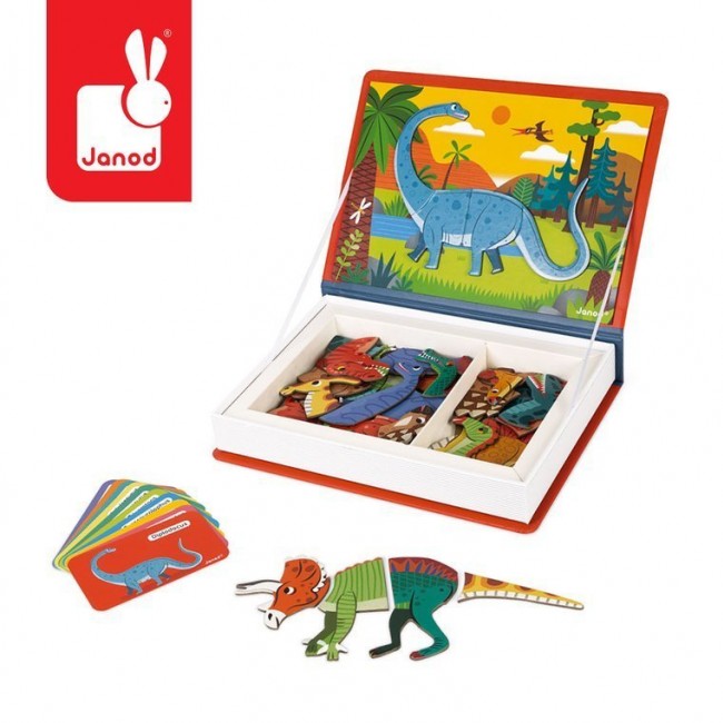 Magnetyczna układanka Magnetibook Janod - Dinozaury