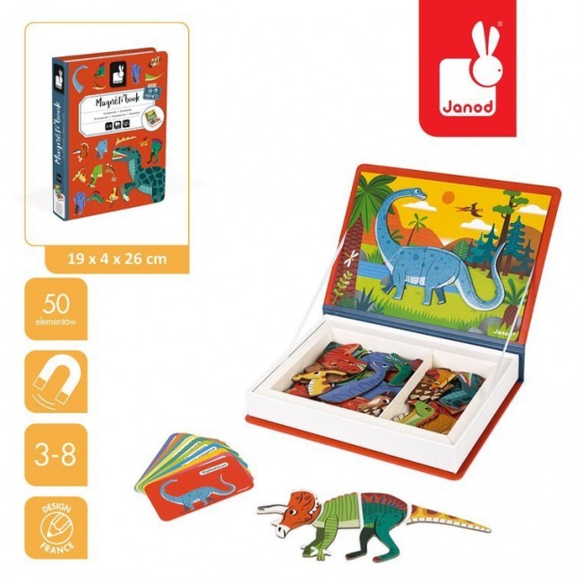Magnetyczna układanka Magnetibook Janod - Dinozaury