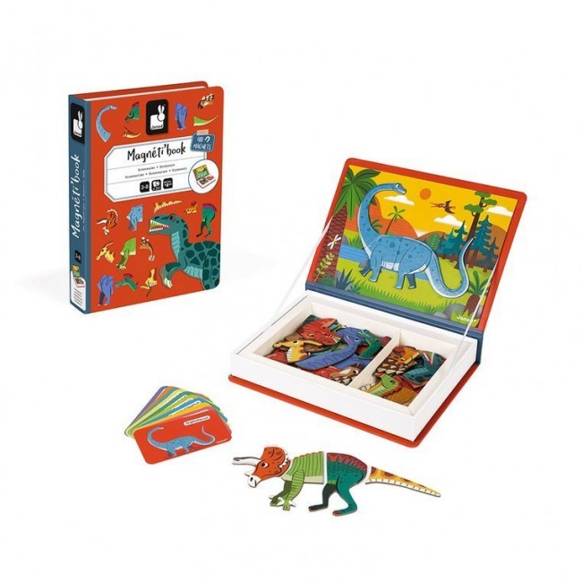 Magnetyczna układanka Magnetibook Janod - Dinozaury