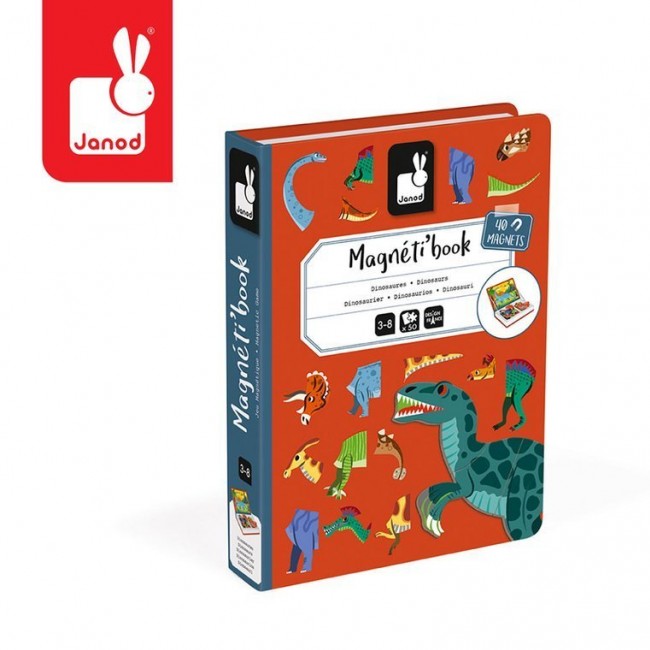 Magnetyczna układanka Magnetibook Janod - Dinozaury