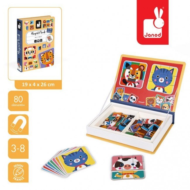 Magnetyczna układanka Magnetibook Janod - Puzzle zwierzątka