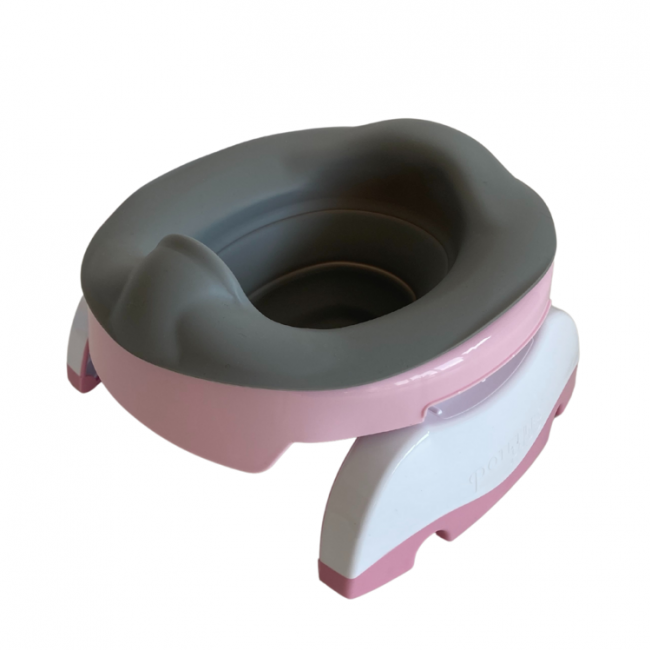 Turystyczny nocnik, nakładka sedesowa 2w1 Potette Plus - różowo-biały