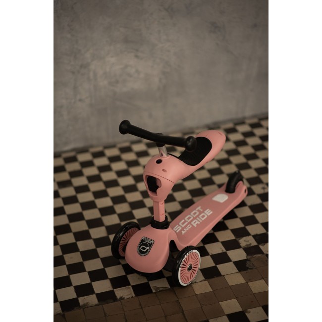 Hulajnoga i rowerek 2w1 Highwaykick SCOOTANDRIDE 1-5 lat - Rose