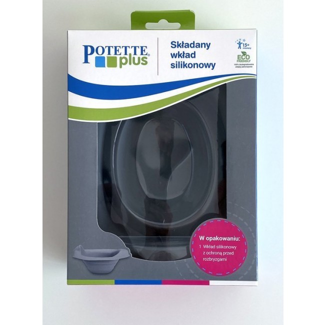 Składany silikonowy wielorazowy wkład na nocnik Potette Plus - szary