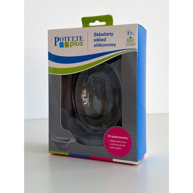 Składany silikonowy wielorazowy wkład na nocnik Potette Plus - szary