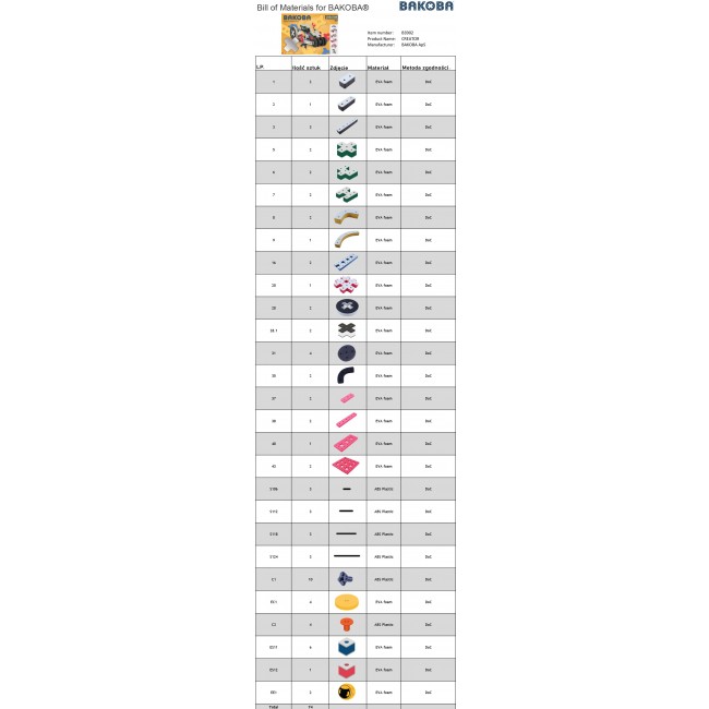 Piankowe klocki konstrukcyjne Bakoba - Creator box 74el.