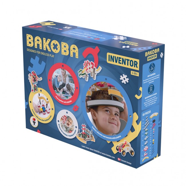 Piankowe klocki konstrukcyjne Bakoba - Inventor box 65el.