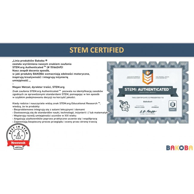 Piankowe klocki konstrukcyjne Bakoba - Inventor box 65el.