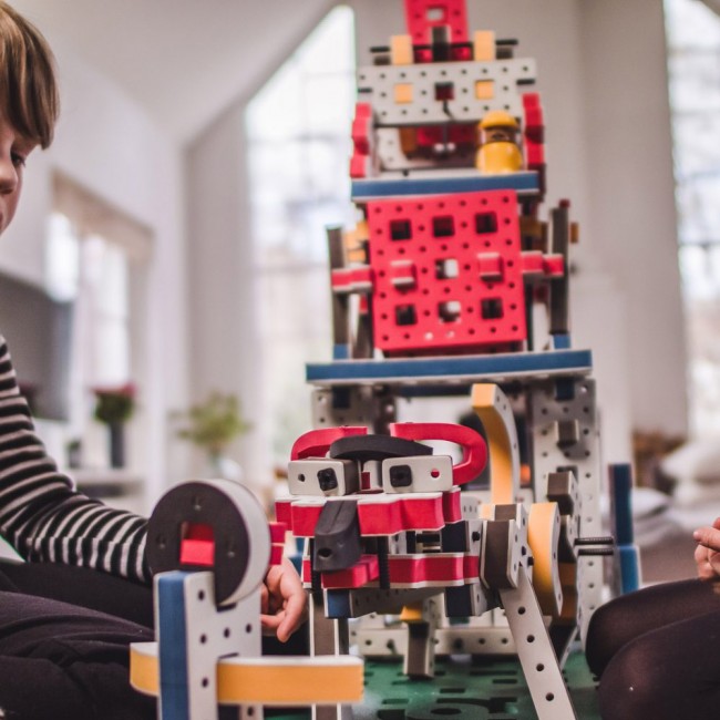 Piankowe klocki konstrukcyjne Bakoba - Inventor box 65el.