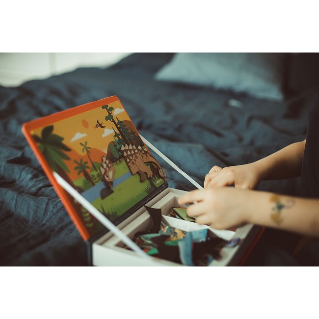 Magnetyczna układanka Magnetibook Janod - Dinozaury