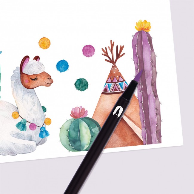 Markery dwustronne Brush Marker Apli Kids - 6 kolorów pastelowych